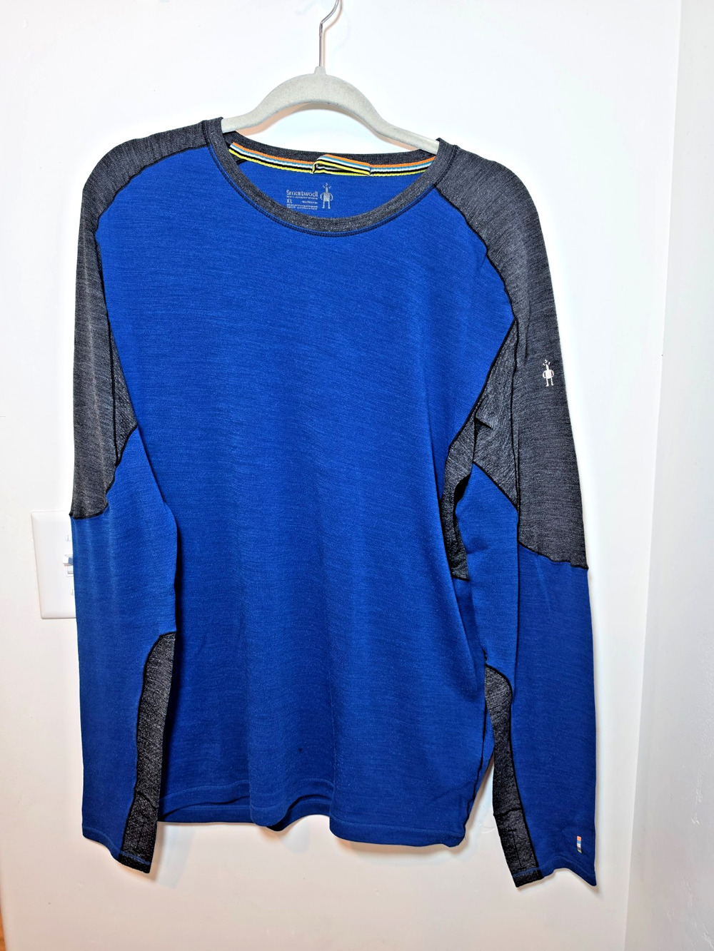 Smartwool Mens XL Merino Wool Base Layer Shirt Thermal Blue